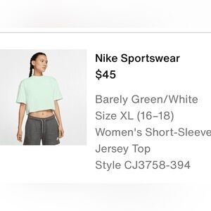 Nike Sportswear Barely Green Tee